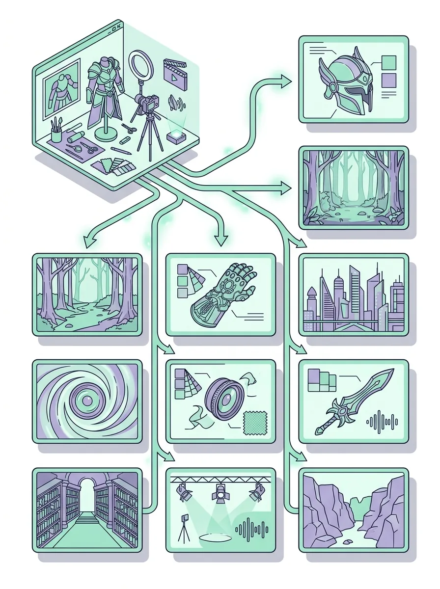 Cosplay clip expanding into a multi-shot storyboard